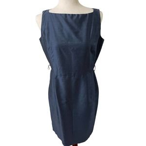 Lafayette 148 Blue Silk Petite Dress Sz 10P